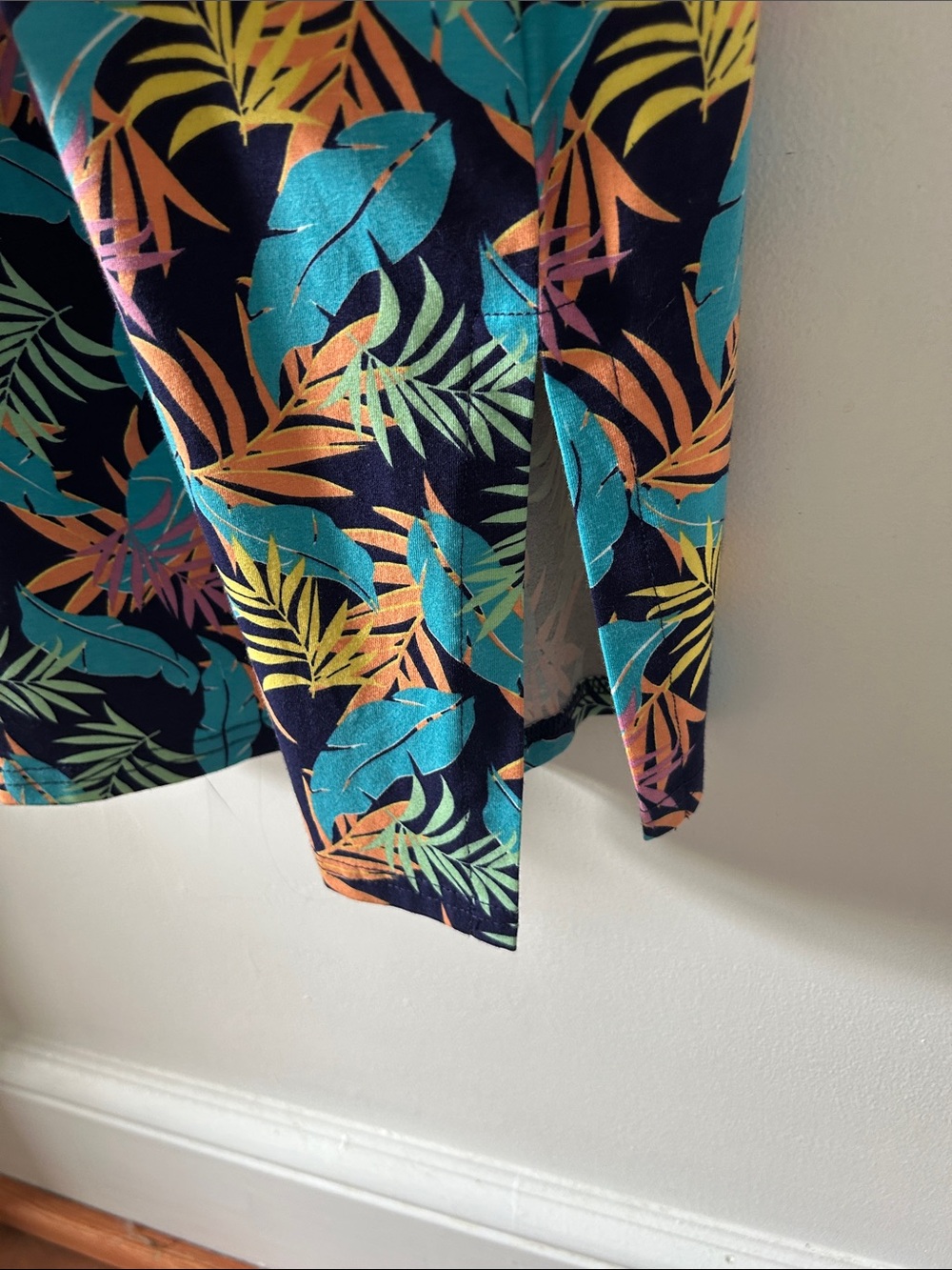 Pact Tropical Leaf Tank Dress Sleeveless Organic Cotton Beach Resort Wear SZ XL - Picture 7 of 11